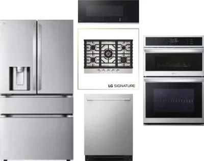 5 Piece Package Includes Refrigerator, Cooktop, Wall Oven, Microwave And Dishwasher