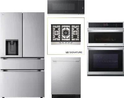 5 Piece Package Includes Refrigerator, Cooktop, Wall Oven, Microwave And Dishwasher