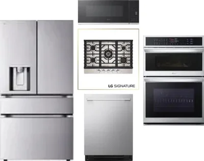 5 Piece Package Includes Refrigerator, Cooktop, Wall Oven, Microwave And Dishwasher