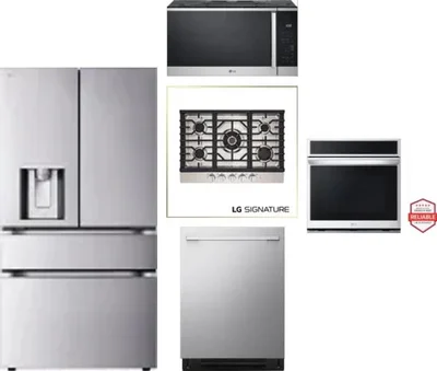 5 Piece Package Includes Refrigerator, Cooktop, Wall Oven, Microwave And Dishwasher