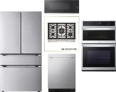 5 Piece Package Includes Refrigerator, Cooktop, Wall Oven, Microwave And Dishwasher