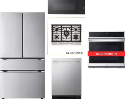 5 Piece Package Includes Refrigerator, Cooktop, Wall Oven, Microwave And Dishwasher