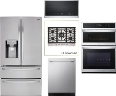 5 Piece Package Includes Refrigerator, Cooktop, Wall Oven, Microwave And Dishwasher