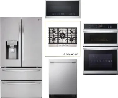 5 Piece Package Includes Refrigerator, Cooktop, Wall Oven, Microwave And Dishwasher