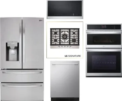 5 Piece Package Includes Refrigerator, Cooktop, Wall Oven, Microwave And Dishwasher