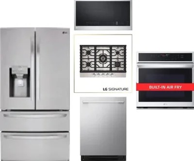 5 Piece Package Includes Refrigerator, Cooktop, Wall Oven, Microwave And Dishwasher