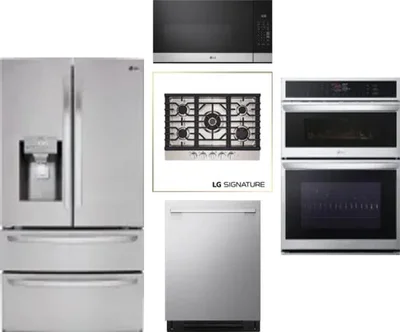 5 Piece Package Includes Refrigerator, Cooktop, Wall Oven, Microwave And Dishwasher
