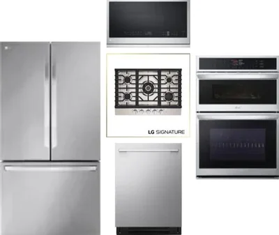 5 Piece Package Includes Refrigerator, Cooktop, Wall Oven, Microwave And Dishwasher