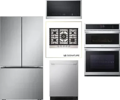 5 Piece Package Includes Refrigerator, Cooktop, Wall Oven, Microwave And Dishwasher