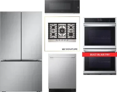 5 Piece Package Includes Refrigerator, Cooktop, Wall Oven, Microwave And Dishwasher