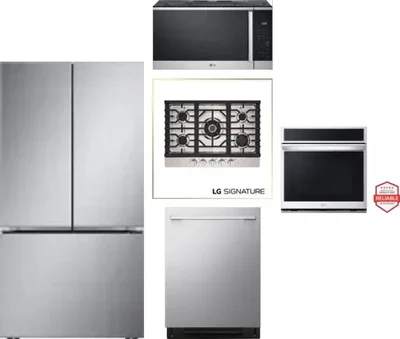 5 Piece Package Includes Refrigerator, Cooktop, Wall Oven, Microwave And Dishwasher