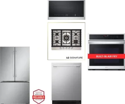 5 Piece Package Includes Refrigerator, Cooktop, Wall Oven, Microwave And Dishwasher