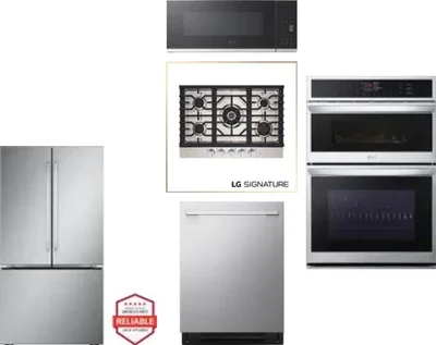 5 Piece Package Includes Refrigerator, Cooktop, Wall Oven, Microwave And Dishwasher