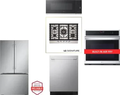 5 Piece Package Includes Refrigerator, Cooktop, Wall Oven, Microwave And Dishwasher