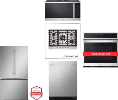 5 Piece Package Includes Refrigerator, Cooktop, Wall Oven, Microwave And Dishwasher
