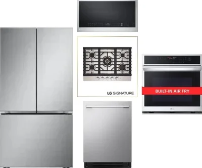 5 Piece Package Includes Refrigerator, Cooktop, Wall Oven, Microwave And Dishwasher