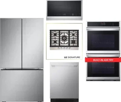 5 Piece Package Includes Refrigerator, Cooktop, Wall Oven, Microwave And Dishwasher