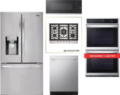 5 Piece Package Includes Refrigerator, Cooktop, Wall Oven, Microwave And Dishwasher