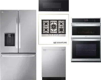 5 Piece Package Includes Refrigerator, Cooktop, Wall Oven, Microwave And Dishwasher
