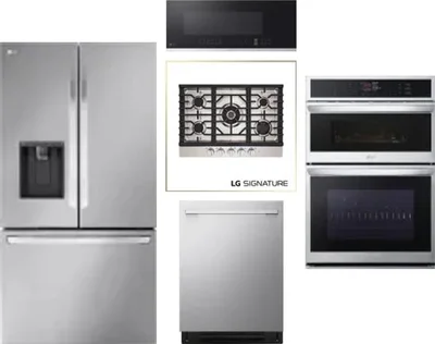 5 Piece Package Includes Refrigerator, Cooktop, Wall Oven, Microwave And Dishwasher
