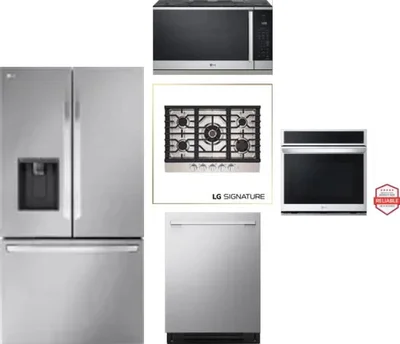 5 Piece Package Includes Refrigerator, Cooktop, Wall Oven, Microwave And Dishwasher