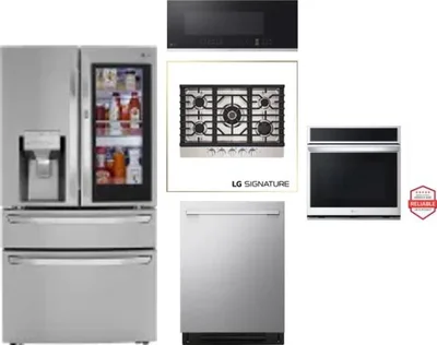 5 Piece Package Includes Refrigerator, Cooktop, Wall Oven, Microwave And Dishwasher
