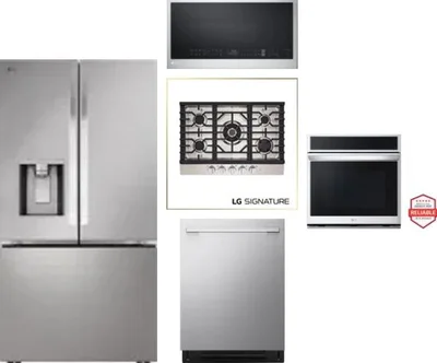 5 Piece Package Includes Refrigerator, Cooktop, Wall Oven, Microwave And Dishwasher