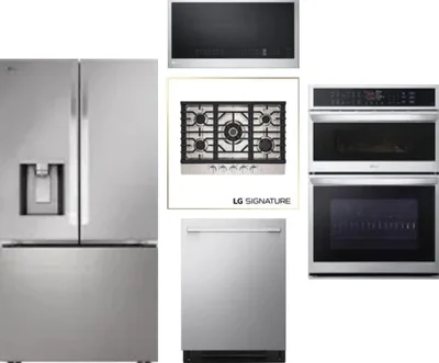 5 Piece Package Includes Refrigerator, Cooktop, Wall Oven, Microwave And Dishwasher