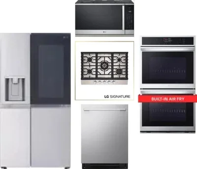 5 Piece Package Includes Refrigerator, Cooktop, Wall Oven, Microwave And Dishwasher