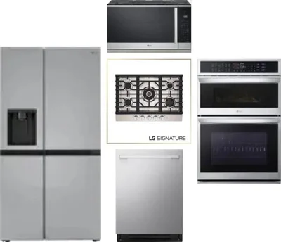 5 Piece Package Includes Refrigerator, Cooktop, Wall Oven, Microwave And Dishwasher