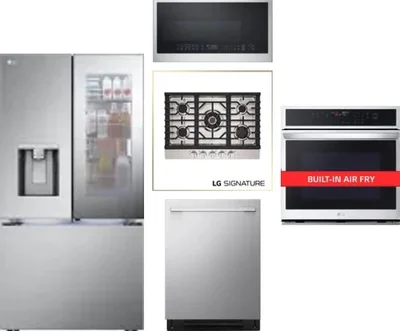5 Piece Package Includes Refrigerator, Cooktop, Wall Oven, Microwave And Dishwasher