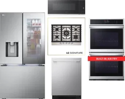 5 Piece Package Includes Refrigerator, Cooktop, Wall Oven, Microwave And Dishwasher