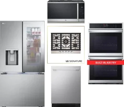 5 Piece Package Includes Refrigerator, Cooktop, Wall Oven, Microwave And Dishwasher
