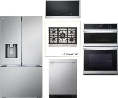 5 Piece Package Includes Refrigerator, Cooktop, Wall Oven, Microwave And Dishwasher