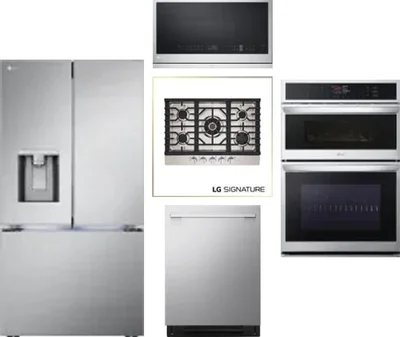 5 Piece Package Includes Refrigerator, Cooktop, Wall Oven, Microwave And Dishwasher