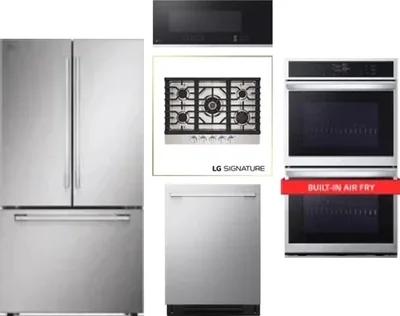 5 Piece Package Includes Refrigerator, Cooktop, Wall Oven, Microwave And Dishwasher