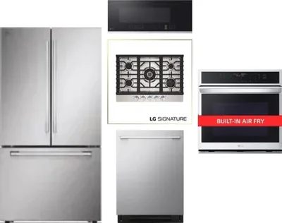 5 Piece Package Includes Refrigerator, Cooktop, Wall Oven, Microwave And Dishwasher