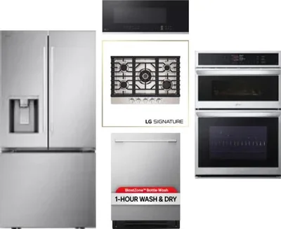 5 Piece Package Includes Refrigerator, Cooktop, Wall Oven, Microwave And Dishwasher