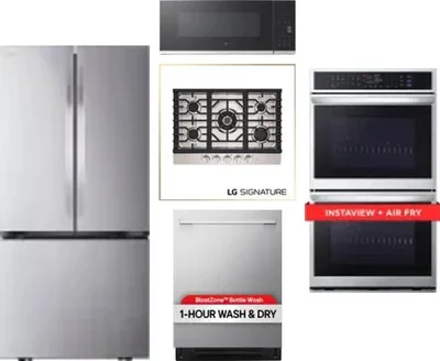5 Piece Package Includes Refrigerator, Cooktop, Wall Oven, Microwave And Dishwasher