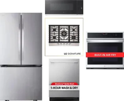 5 Piece Package Includes Refrigerator, Cooktop, Wall Oven, Microwave And Dishwasher