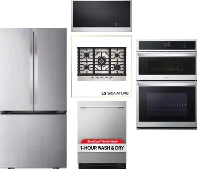 5 Piece Package Includes Refrigerator, Cooktop, Wall Oven, Microwave And Dishwasher