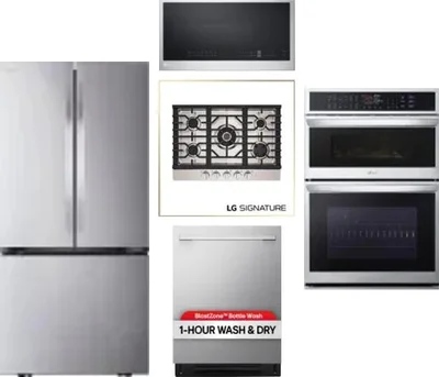 5 Piece Package Includes Refrigerator, Cooktop, Wall Oven, Microwave And Dishwasher
