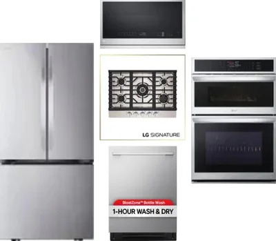 5 Piece Package Includes Refrigerator, Cooktop, Wall Oven, Microwave And Dishwasher