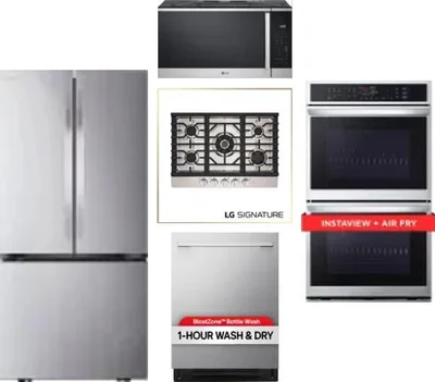 5 Piece Package Includes Refrigerator, Cooktop, Wall Oven, Microwave And Dishwasher