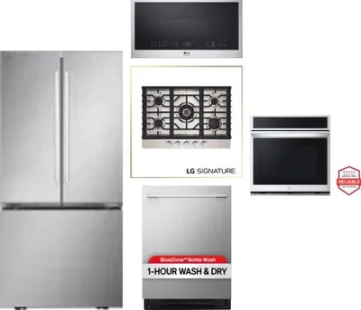 5 Piece Package Includes Refrigerator, Cooktop, Wall Oven, Microwave And Dishwasher