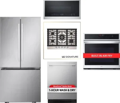 5 Piece Package Includes Refrigerator, Cooktop, Wall Oven, Microwave And Dishwasher