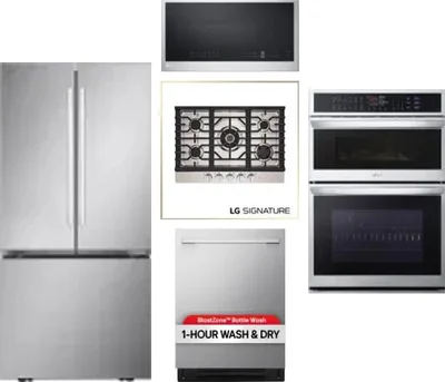 5 Piece Package Includes Refrigerator, Cooktop, Wall Oven, Microwave And Dishwasher