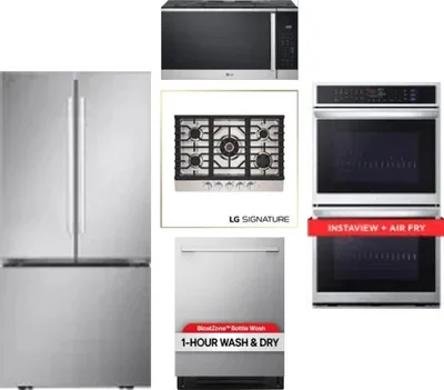 5 Piece Package Includes Refrigerator, Cooktop, Wall Oven, Microwave And Dishwasher