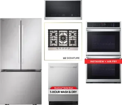5 Piece Package Includes Refrigerator, Cooktop, Wall Oven, Microwave And Dishwasher