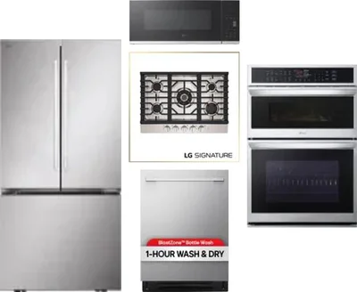 5 Piece Package Includes Refrigerator, Cooktop, Wall Oven, Microwave And Dishwasher